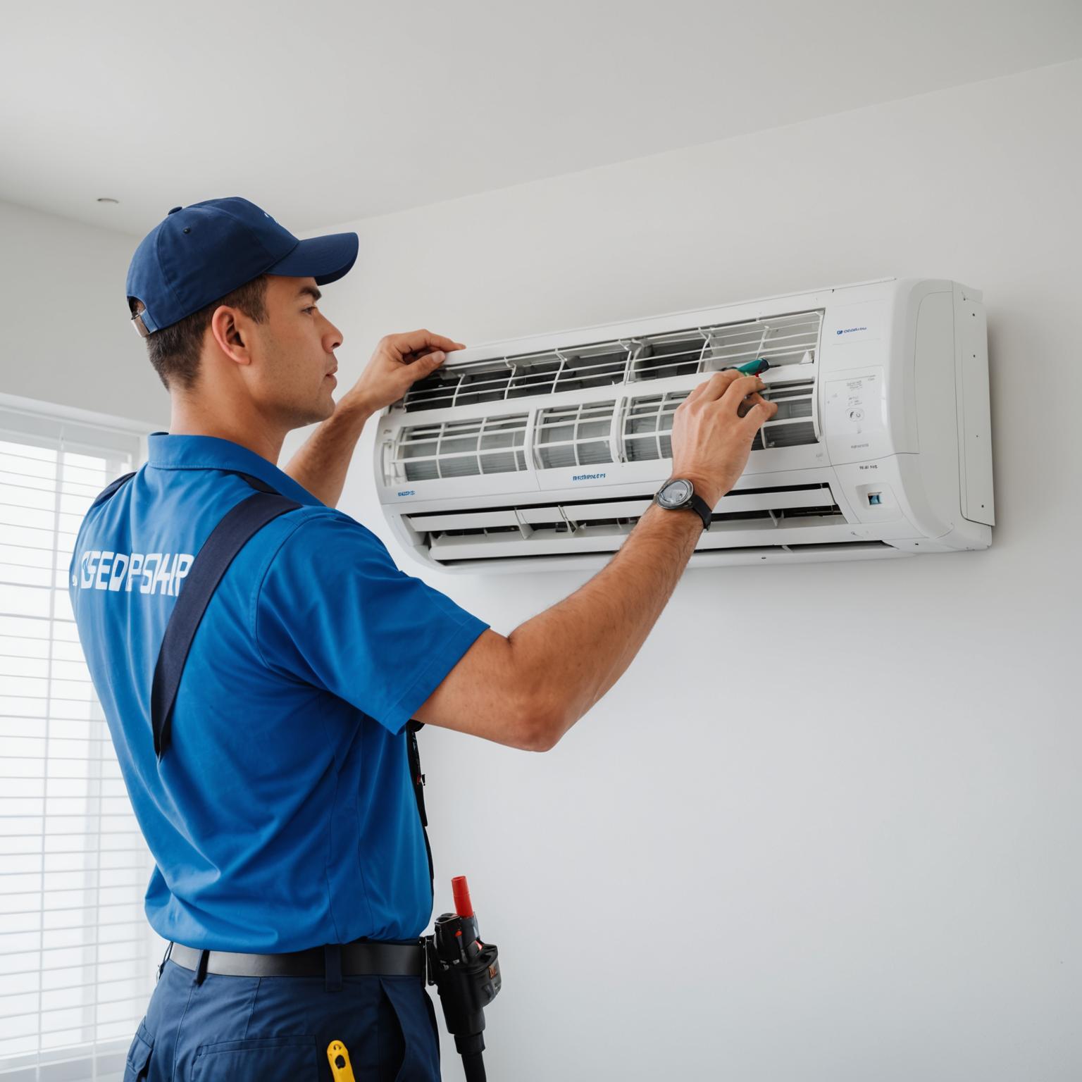 Juruteknik ExpertPro sedang menservis aircond